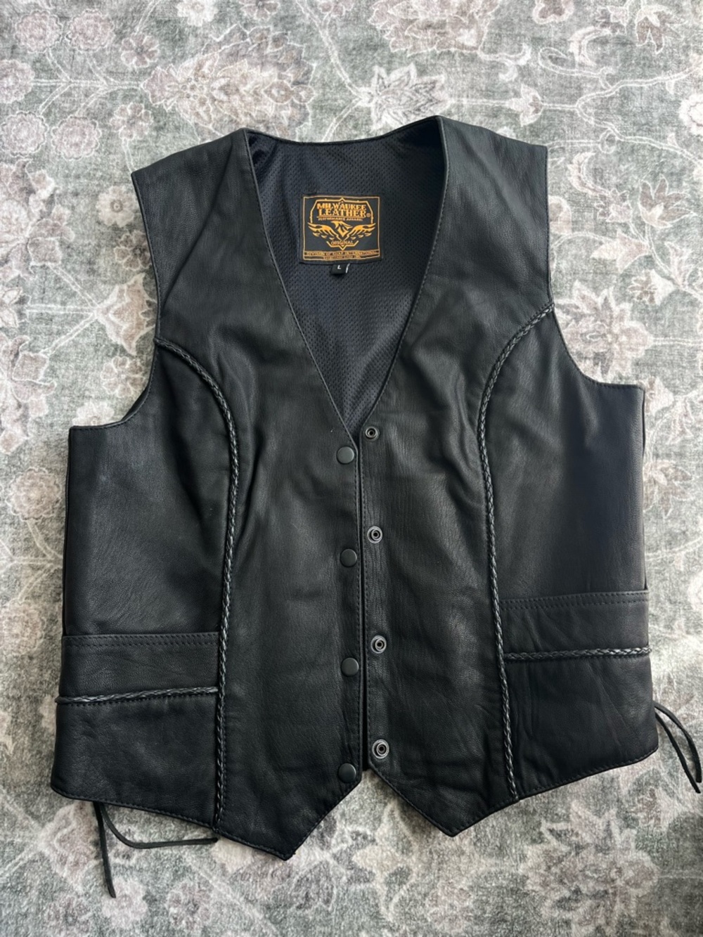Milwaukee Leather Womens black motorcycle vest